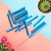 Coolrunner Hair Perm Rods Set, 60PCS Blue Plastic Curler Perming Rods with Steel Pintail Comb, DIY Hair Curler Styling Tools for Hairdressing Hair (0.9cm)