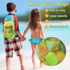 Carlerait Collapsible Beach Toys for Kids, Sand Bucket and Shovels Set with Mesh Bag, Sand Castle Toys for Beach, Travel, Sandbox for Toddlers Age 3-10