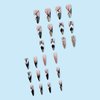 Rchovsam Stiletto Shape Press on Nails Long Almond Tip Fake Nails Gold Tip Stick on Nails Glue on Nails Glitter Diamond Design Press Ons Acrylic Gel Nails Kit Gift for Wemons 24pcs