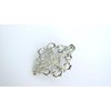 Generic Small silver flower leaves hair alligator clip bridal clip fine thin hair