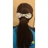 Paw Print Buffalo Check Knot Ponytail Hair Bow Tie