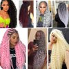 24inch Ocean Wave Braiding Hair Extensions 3packs Long Deep Curly Wave Braid Hair Synthetic Twist Ripple Crochet Deep Wave Braids Hair for Women 100g/pack(24",Blue)
