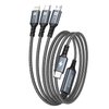 GIANAC 100W USB C Multi Charging Cable [1.2M] 3 in 1 Charging Cable with E-Mark Chip, USB C [100W]+Lightning[27W]+Micro[10W] for iPad Pro, iPad Mini, MacBook Pro/Air/iPhone14 13 12 11