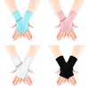 Bememo Fingerless Gloves Women UV Protection Gloves Wrist Length Cotton Gloves Sun Block Driving Gloves Unisex (Bright Colors,Wrist Length)