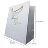 MODEENI 8x10 Pure White Thank You Gift Bags with Gold Foil Handles - 12 Bags - Medium Size 8x5x10 - Luxury Paper Shopping Boutique Bags with Matte Embossed Finish