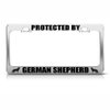 German Shepherd Dog Pets Metal License Plate Frame Tag Holder Auto Chrome