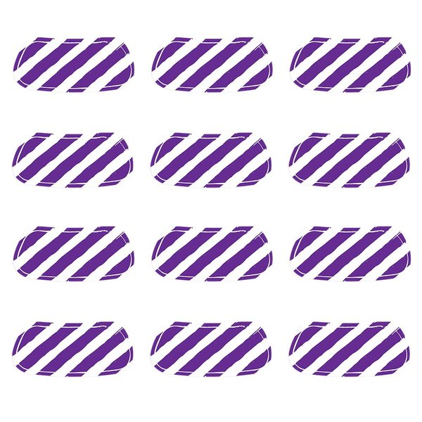 Anderson's Purple and White Diagonal Stripes EyeBlacks, 12 Pairs per Package, School Spirit, Spirit Gear, Sports Fan Gear, Football Cheerleader Accessories, Homecoming