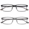 EYECEDAR 5-Pack Reading Glasses for Men Metal Frame Spring Hinges Include a pair of Blue Light Blocking Computer Readers Eyeglasses 2.00
