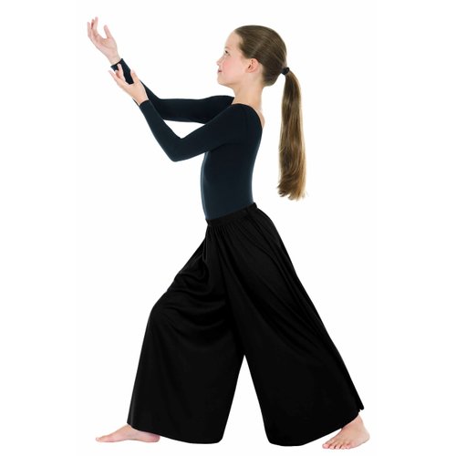 Eurotard 13696c Child Palazzo Pants (Black, Small/Medium)