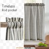jinchan Kitchen Curtains Striped Tier Curtains Ticking Stripe Linen Curtains Pinstripe Cafe Curtains 36 Inch Length for Living Room Bathroom Farmhouse Curtains Rod Pocket 2 Panels Black on Beige