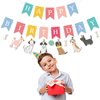 PANRRPERS Dog Themed Banner Happy Birthday Banner Backdrop Colorful Decoration Kids Baby Dog Birthday Party Supplies