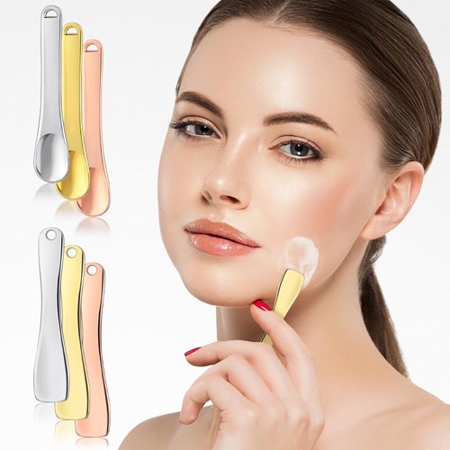 Giantree 6 Pcs Metal Makeup Spatula, Skin Care Makeup Spoons Mini Face Spatula Skincare Applicator for Beauty Cosmetics Lotion Mask Creams Stick Tiny Scoop