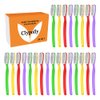 Clypolly Hard & Firm Toothbrush Stiff Bristle Brush for Smokers Oral Care Teeth Whitening Cleaning for Adult Travel Pack of 24