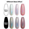 Holographic Nail Polish Set 3PCS Rose Gold Silver Red Gel Polish Kit Soak off Nail Gel with Glitter Mermaid Unicorn Effect Curing Required for Nail Art Design Manicure Salon DIY at Home