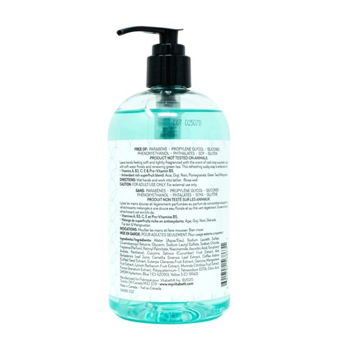 Vitabath Cucumber & White Tea Hand Soap Cleansing Moisturizing Wash for Hands with Nourishing Botanicals Aloe, Vitamins & Antioxidants - Cruelty-Free, Gluten-Free, Paraben-Free - 16 oz