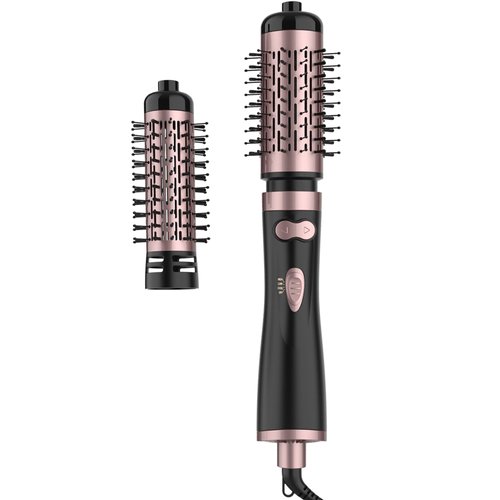ANWA Rotating Hair Dryer Brush, 4-in-1 Hot Air Styler and Rotating Brush, Rotating Blow Dryer Brush with 2 Detachable Brushes(1.5"& 2"), Black