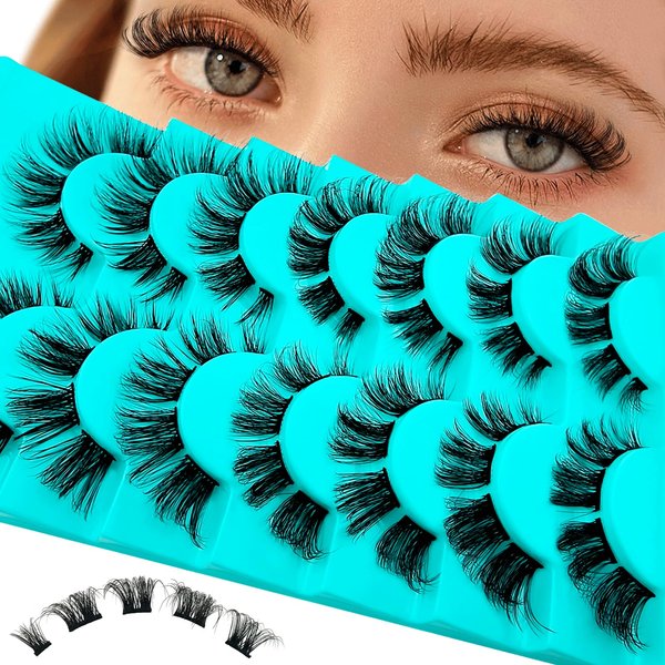 70 Pcs Clusters Lashes Flu-ffy D Curl DIY Individual Lashes, 15mm Cat-Eye Natural Wispy Volume Eyelashes Cluster that Look Like Extensions, DIY Lash Pack False Eyelashes Clusters(7B-FD-BE14)