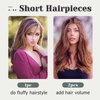 S-noilite Clip in Human Hair 1PC 6 Inch Short Human Hair Extensions Adding Extra Hair Volume Thick Hairpieces #4P27 Medium Brown & Dark Blonde Fullness Double Weft Invisible Hairpin 10g