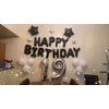 23pcs Birthday Balloons Banner, 3D Black Premium Mylar Foil Letter Happy Birthday Banner with 5pcs Star Balloons Kits for Kids Girls Boys Men Adults Birthday Party Decorations Supplies