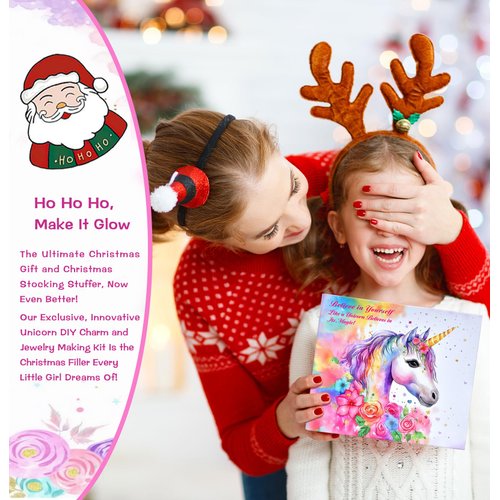 Girls Charm Bracelet Making Kit - Unicorn Jewelry Supplies Make Set DIY Art Craft Set Charm Bracelets Kits Creative Birthday Gifts for Kids Age 6 7 8 9 10 11 12 Year Old Girl Little Children Girl Toys