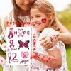 10-Pack Breast Cancer Awareness Temporary Tattoo Stickers – 2.9 x 4.7 Inch Pink Ribbon Fake Tattoos for Fundraisers, Walks, and Support Events