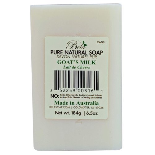 Bela Bath & Beauty, Bela Pure Embossed Soap Bar, Goat's Milk, With Shea Butter and Essential Oils, 6.5 oz