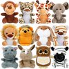 12 Pcs Valentines Day Gifts for Kids Classroom, Small Stuffed Animals Bulk, Mini Stuffed Animals, 4 Inch Safari Stuffed Animals, Valentine Gift Exchange for Boys Girls Toddlers