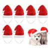 Beiabang 6 Pcs Dog Cat Pet Santa Hat Christmas Pet Costumes Santa Hat Pet Christmas Photo Props for Puppy Kitten Small Cats Dogs