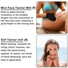 4 Pcs Self Tanner Mitt Applicator Kit - Self Tanning Mitt Glove,Self Tanner Back Applicator,Mini Face Tanner Mitt,Face Tanner Brush Soft Streak-Free Reusable & Washable for Women Girl Men (Black)