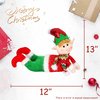 Hopearl Adorable Christmas Boy Elf Stuffed Doll Santa Helper Figurines for Holiday Handmade Plush Characters Fun Decorations Toys for Kids Party Favors, Red, 13''