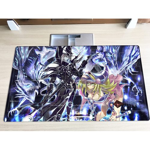 New Mlikemat Playmat Dark Magician Girl Dark Magician TCG CCG Trading Card Game Mat + Free Bag