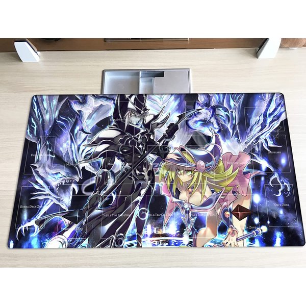 New Mlikemat Playmat Dark Magician Girl Dark Magician TCG CCG Trading Card Game Mat + Free Bag