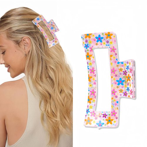 Vsdski Flower Hair Clips Spring Summer Party Hair Accessories for Women Girls Colorful Daisy Hair Claw Clips Nonslip Acrylic Hair Barrettes Elegant Hairpin Strong Hold Claw Clips for Thick/Thin Hair