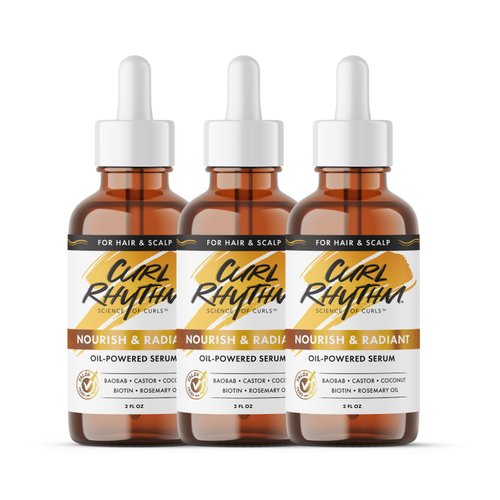 Curl Rhythm Nourish & Radiant Hair Oil Serum (3 Pack) - powered Serum provides deep nourishment of an oil and radiant finish of a serum