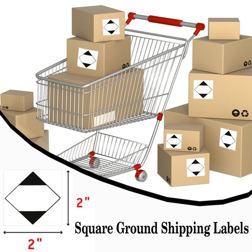 500 Pcs Square Ground Shipping Labels 2"x 2" New 2023 Ormd Dangerous Goods Labels for Warehouse Handling Transport Shipping Blank Diamond Limited Quantity Stickers