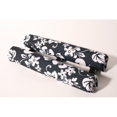 Vitamin Blue 18" Roof Rack Pads Black Floral - Non Logo (Made in U.S.A.) Regular Pads
