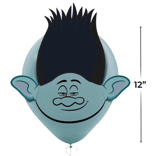 Assorted Trolls World Tour Latex Balloon Decorating Kit - 12" (6 Pcs) | Multicolor Party Balloons for Kids' Events & Birthdays