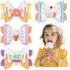 Whaline 4Pcs Glitter Bow Hair Clips Cupcake Donut Ice Cream Hair Bow Barrette Summer Colorful Leather Hairgrips Sparkly Alligator Clips for Kids Hair Accessories Birthday Party Back to School Supplies