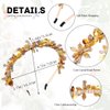 Formery Yellow Crystals Headband Gold Sparkle Flowers Crystal Beads Hair Band Party Prom Wedding Handmade Floral Beads Headpiece for Women and Girls
