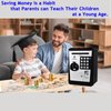 Litpggy Kids Safe Bank with Fingerprint Password Talking ATM Piggy Bank for Real Money Toy Gift for 5-14 Years Old Boys Girls (Silver/Black)