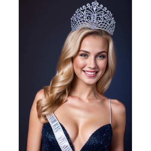 Lush Clear Austrian Crystal Rhinestone Tiara Crown Bridal Prom Pageant T11884 (Silver)