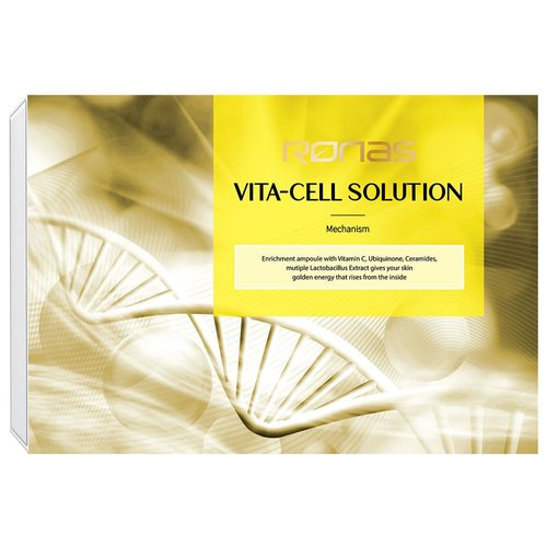 Ronas VITA Cell Solution Anti Aging Serum for Face neck with Hyaluronic Acid Vitamin C Ceramide Beta glucan Hydrating Tone up serum for Dark Spots Fine Lines and wrinkles 0.16oz 10vial