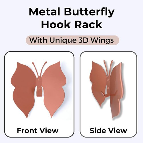 ARTiLETTO Butterfly 3D Wall Hooks for Bedroom. Wall-Mounted Butterfly Design, add a Playful Touch While stylishly Holding Coats, Backpacks, Purses, Jewelry, and Towels