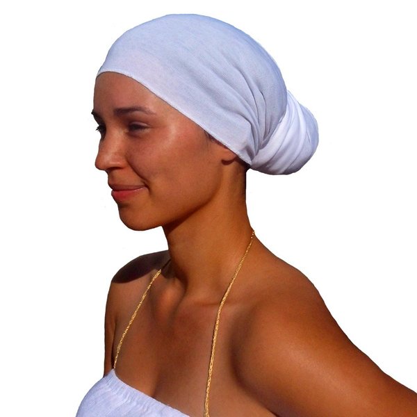 White Designer Head Wrap by JFrassini | 100% Cotton Scarves Bandana