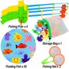 AUUGUU Magnetic Fishing Pool Toys Game, Water Table Bathtub Toy with Pole Rod Floating Fish, Birthday Party Gifts for Toddler Age 3 4 5 6 Year Old, Kids Outdoor Toys, Bath Toys