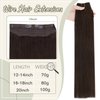 Easyouth Invisible Wire Hair Extensions Human Hair Fish Line Hair Extensions Real Human Hair Darkest Brown #2 Wire Hair Extensions Real Human Hair with Transparent Headband 12 inch 70g