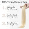 Hyssiet Tape In Hair Extensions Real Human Hair Silky Straight Invisible 22 Inch Platinum Blonde 20Pcs 50G Tape Cabello Humano Extensiones