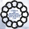 30 Pieces Silk Hair Scrunchies Satin Elastic Hair Bands Skinny Hair Scrunchies Hair Ties Ropes Ponytail Holder for Women Girls Decorations (Black)