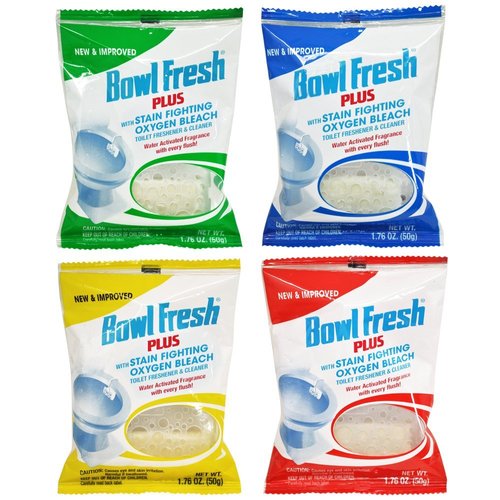 Bowl Fresh Plus Toilet Bowl Cleaner and Deodorizer, Pleasantly Scented Water Activated Fragrance with Every Flush (Pack of 4)