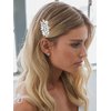 Unicra Rhinestone Bride Wedding Hair Comb Crystal Bridal Hair Piece Bridesmaids Hair Accessories for Women Prom Party Hair Clips (A-Silver)